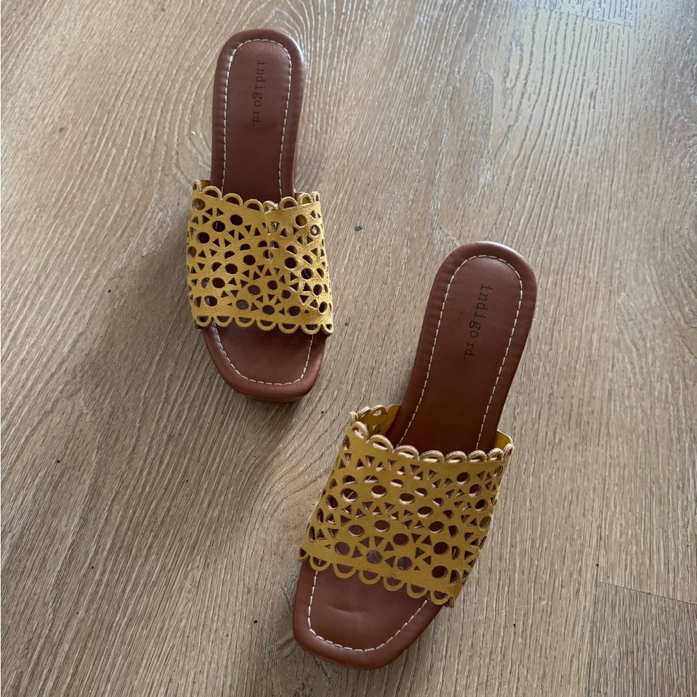 Lulu's Yellow Slide Sandals